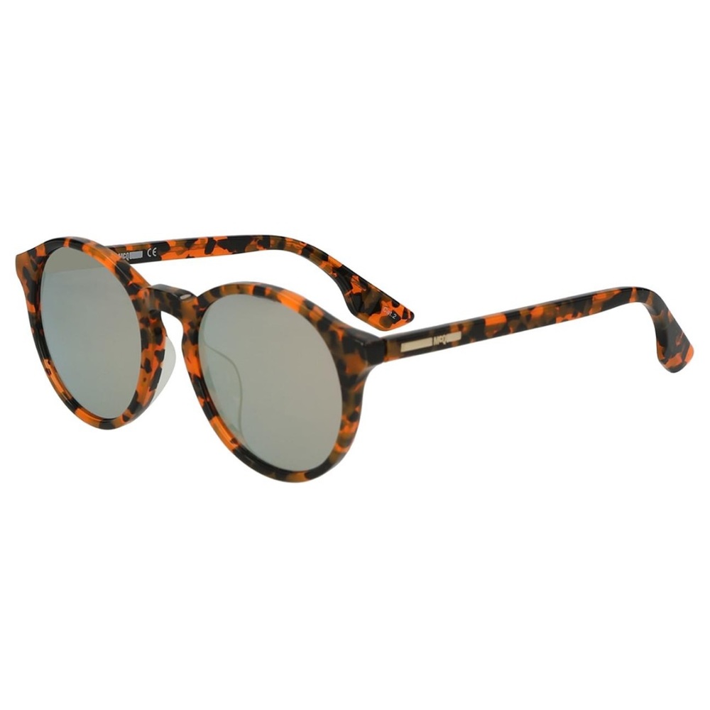 New Designer McQ Round Tortoise Shell Orange Sunglasses - Picture 2 of 4